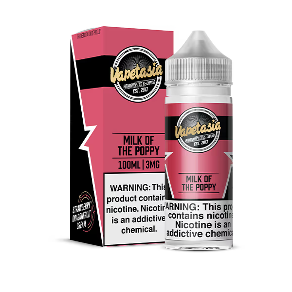 Vapetasia – Milk of the Poppy 100ML (Strawberry, Cream & Dragon Fruit)