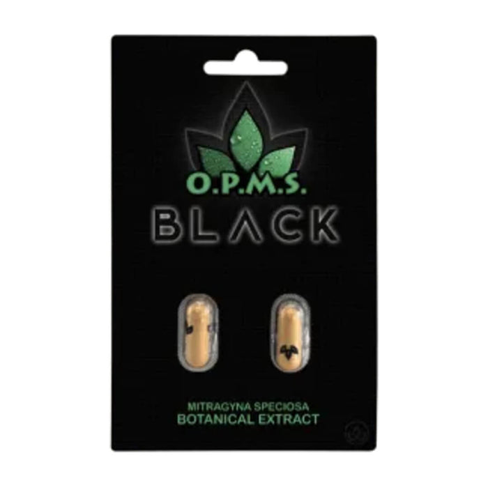 OPMS Black Kratom Capsules (2 Count) - vape702usa