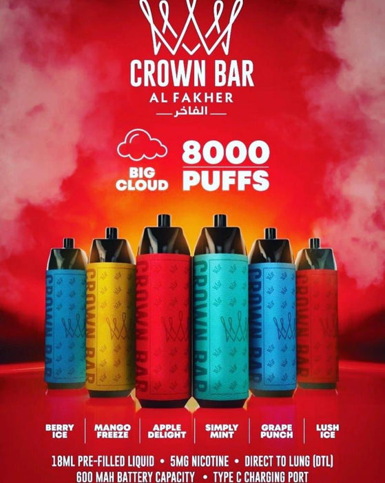 The Al Fakher Crown Bar Disposable Vape- Wholesale Price vape702usa The Al Fakher Crown Bar Disposable Vape- Wholesale Price vape702usa