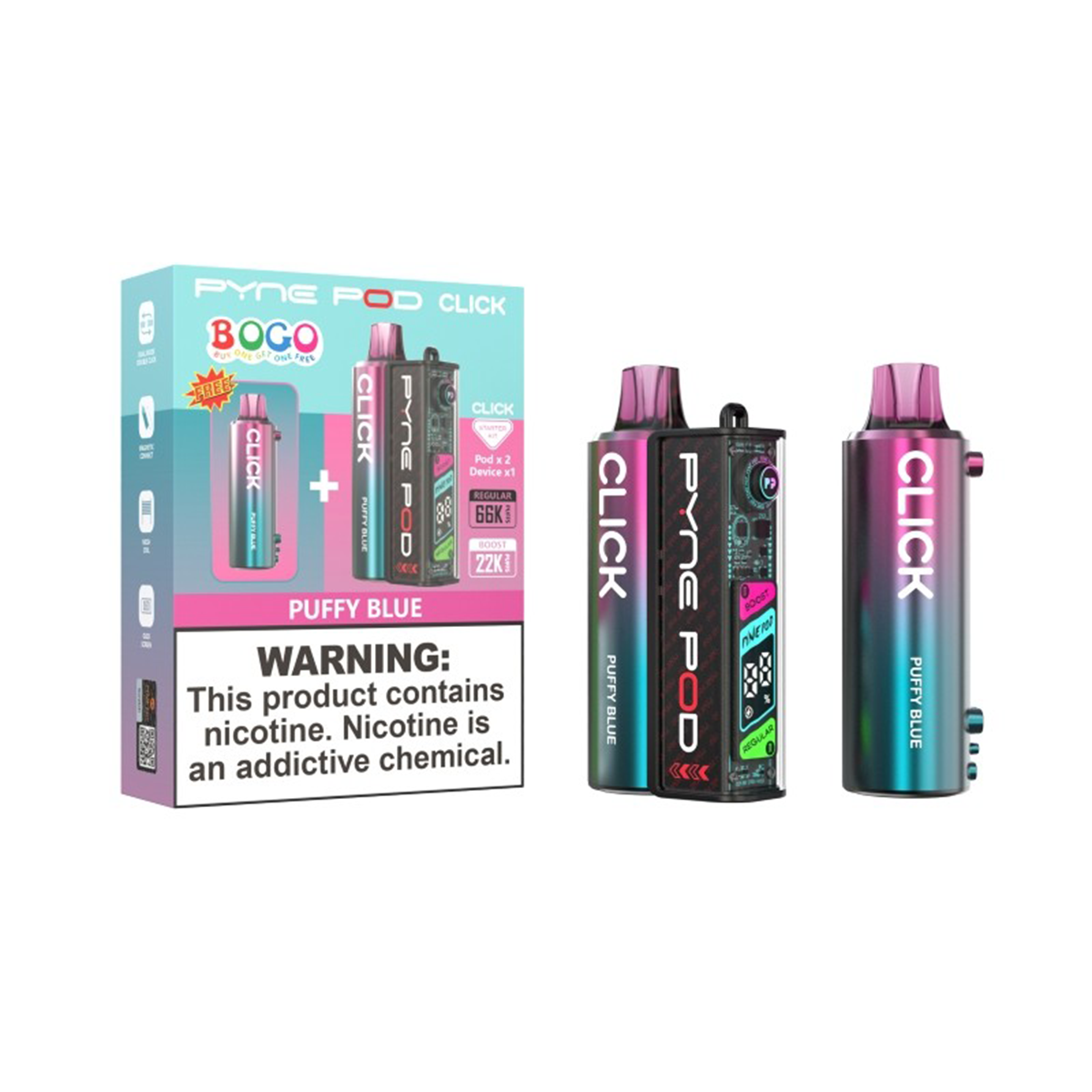 puffy disposable vape Pyne Pod Click 66K Bogo (Pack of 05) — vape702usa Mr. Fog Switch NOW Foger Switch Pro Pod Flavours:Frozen Grape